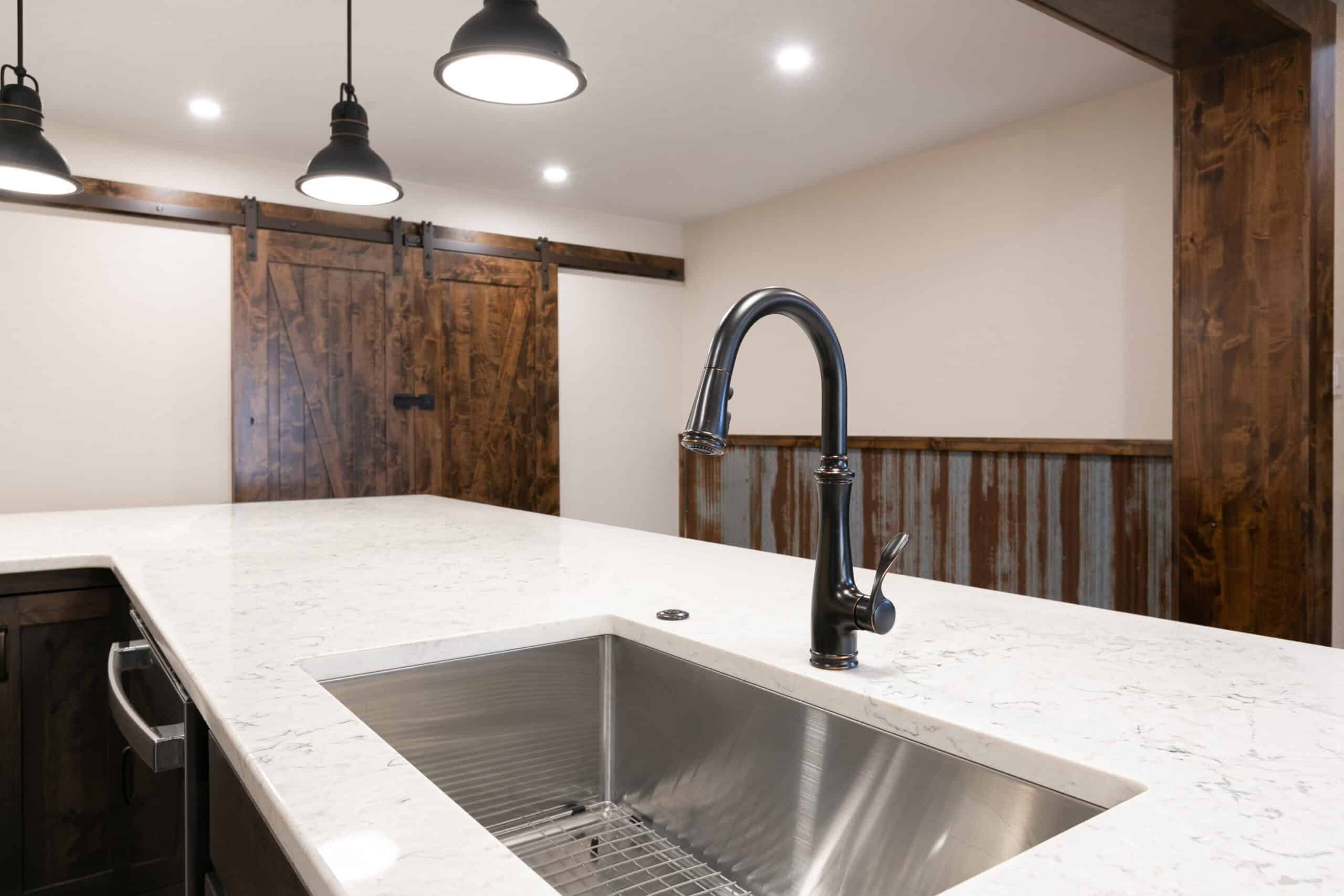 kitchen remodel with stainless steel sink