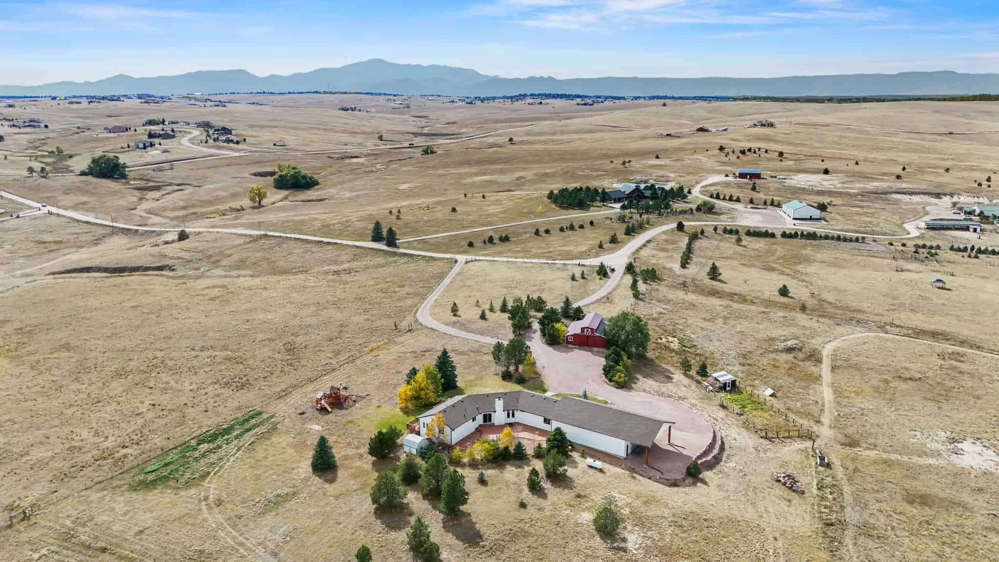 garage addition aerial view towards pike peak