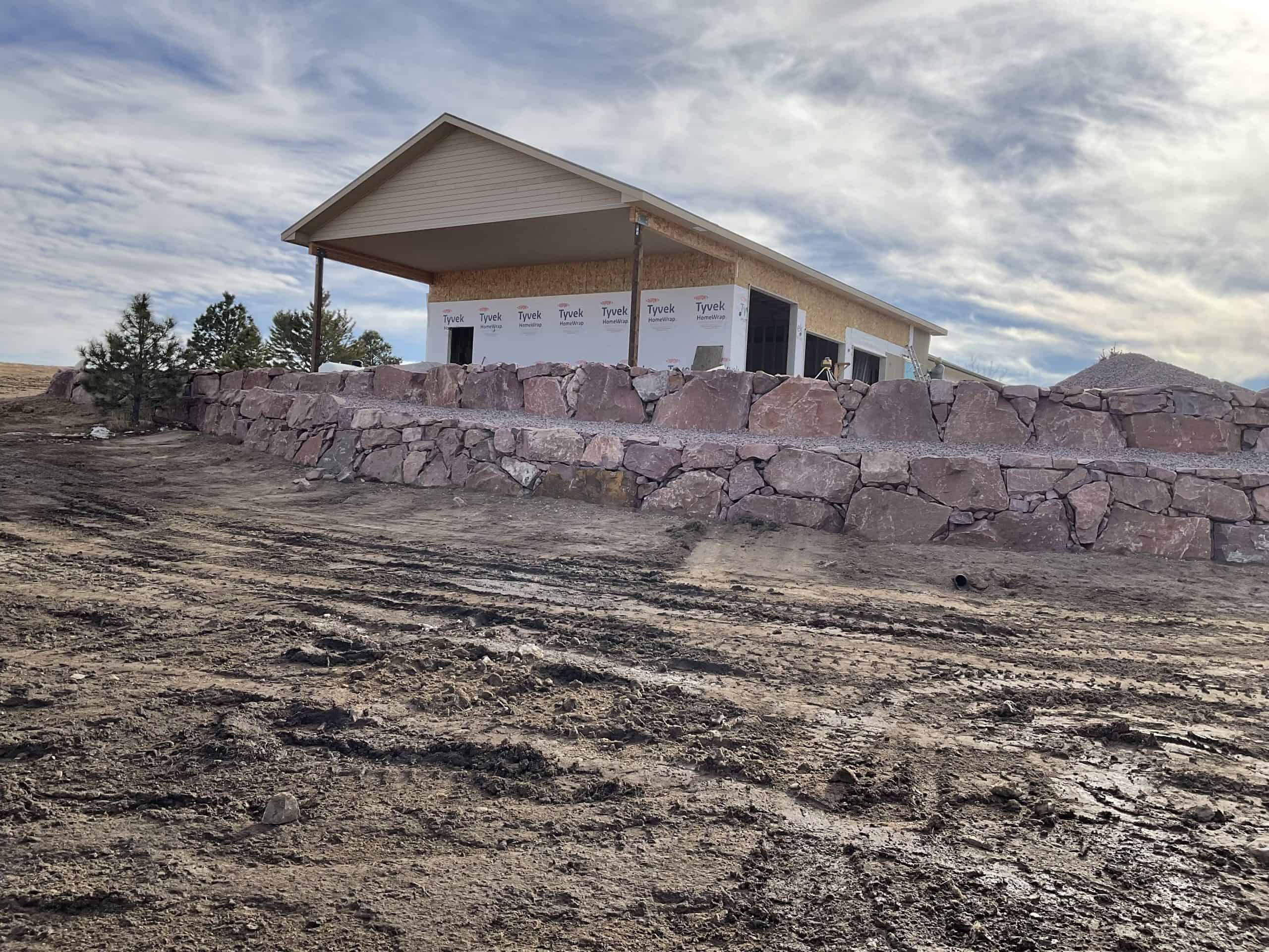 Completion of retaining wall for garage addition