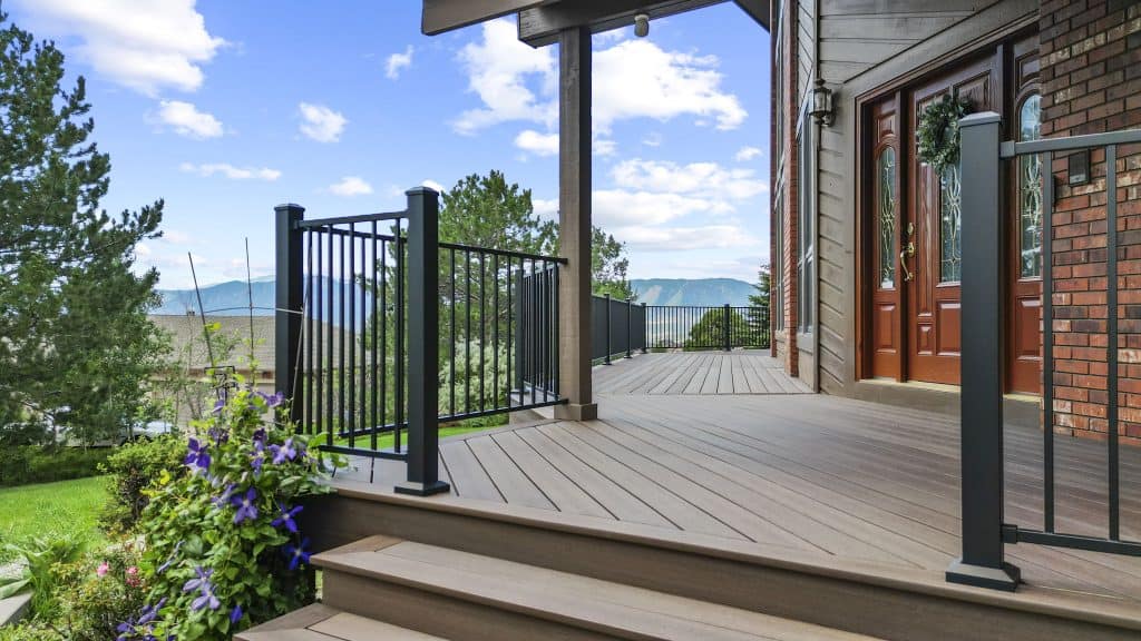 Custom Deck Build with decking boards aligned