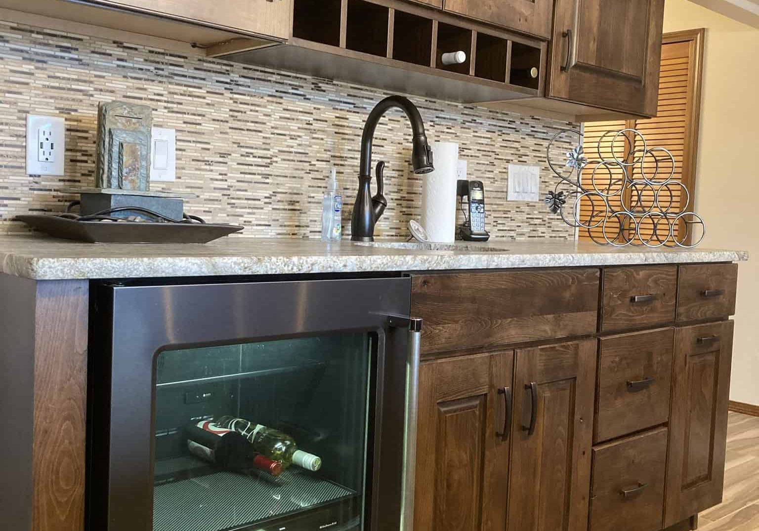 Basement Renovation with beautiful wet bar