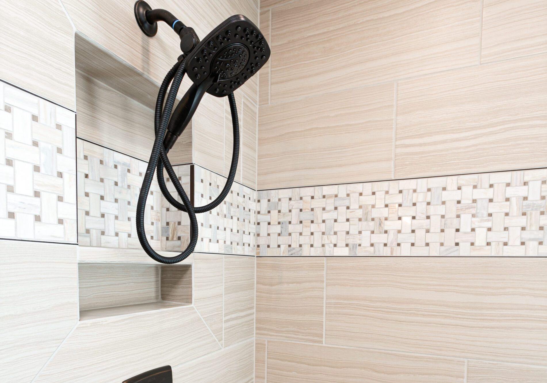 Bathroom Remodeling shower basket weave band