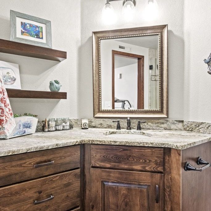 Colorado Springs Bathroom Remodel with Floating Shelves