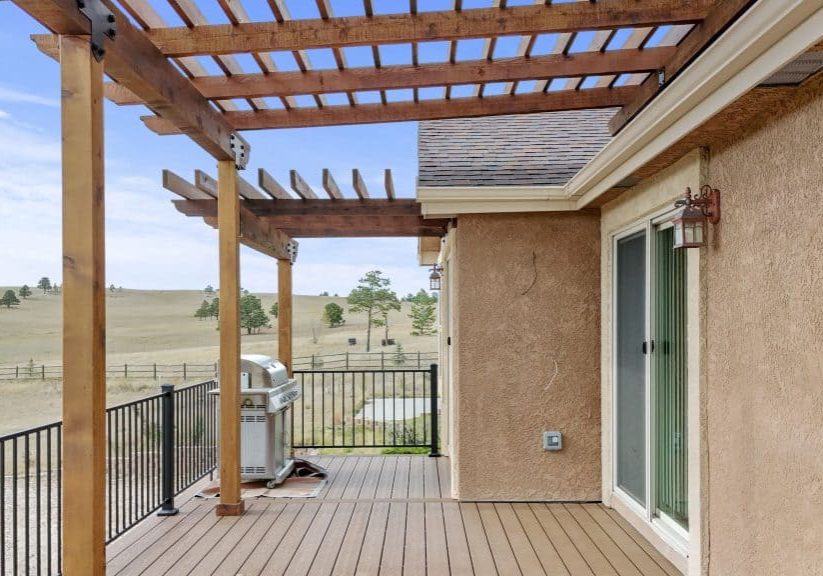 Deck Builder with Pergola in Black Forest